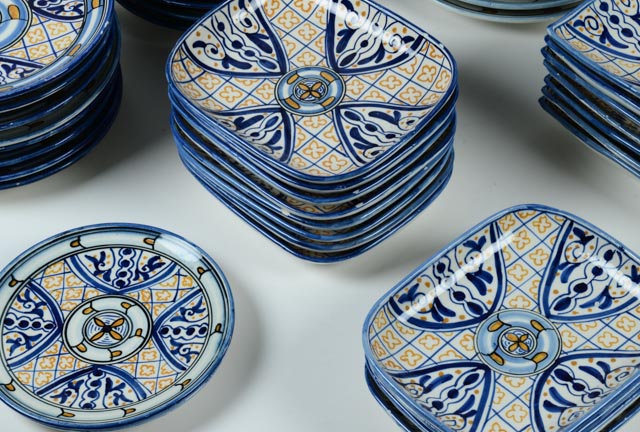 Vintage Spanish Hand Painted Pottery Dinnerware