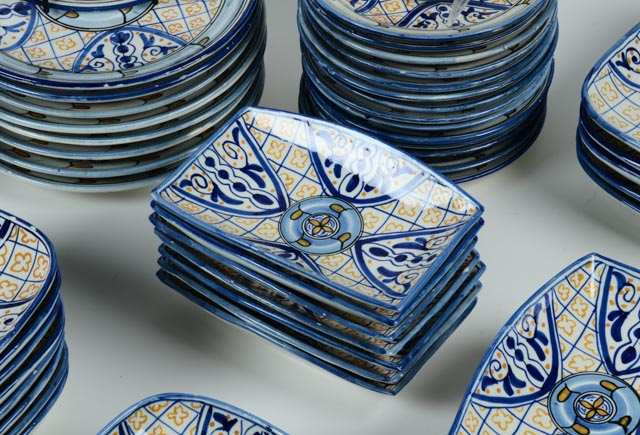 Vintage Spanish Hand Painted Pottery Dinnerware