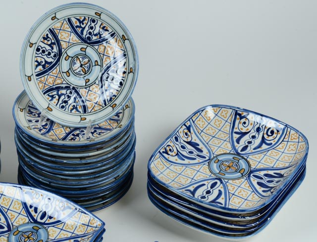 Vintage Spanish Hand Painted Pottery Dinnerware