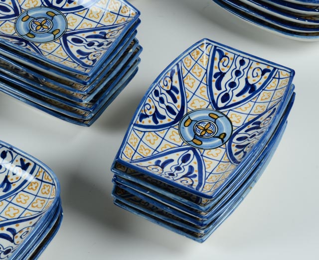 Vintage Spanish Hand Painted Pottery Dinnerware