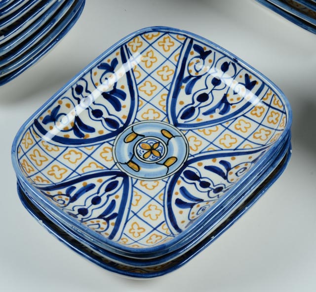 Vintage Spanish Hand Painted Pottery Dinnerware