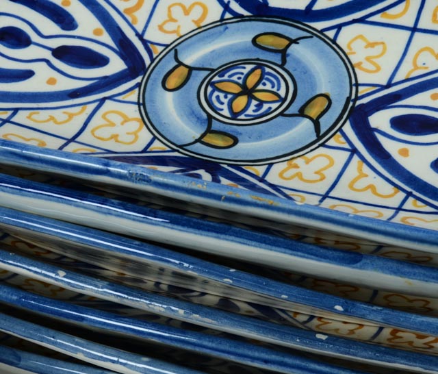 Vintage Spanish Hand Painted Pottery Dinnerware