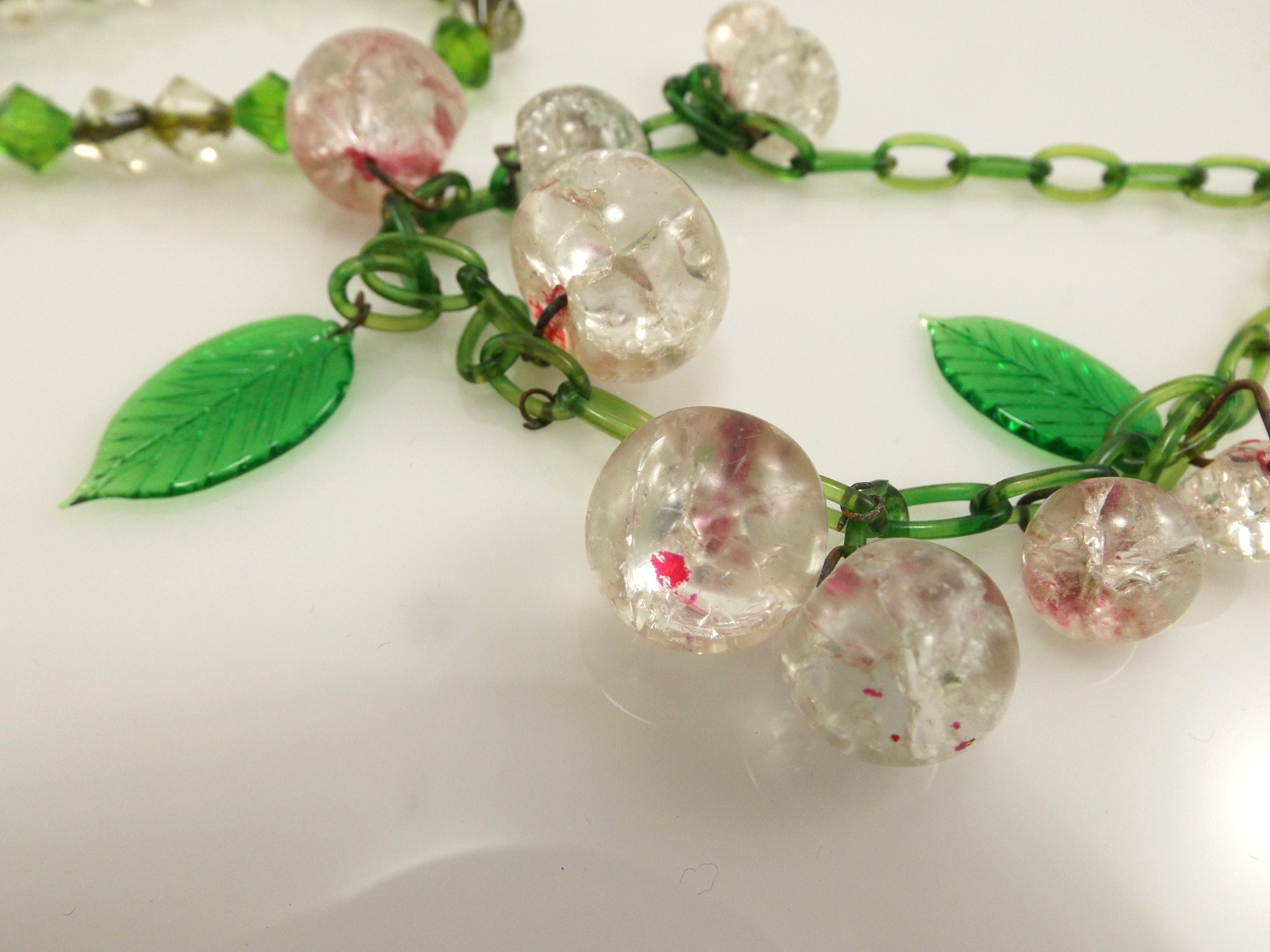 Vintage Glass Charm Bracelet and Choker