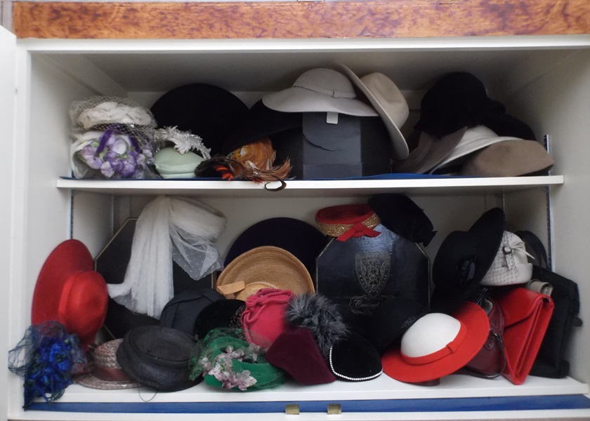 Assortment of Vintage Hats and Handbags  