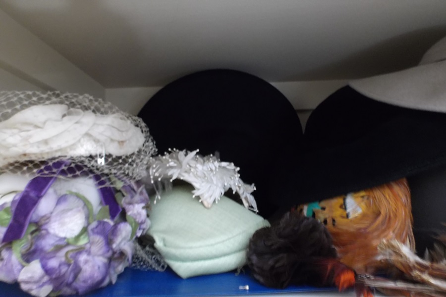 Assortment of Vintage Hats and Handbags  