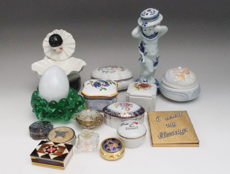 Assortment of Decorative Items and Trinket Boxes  