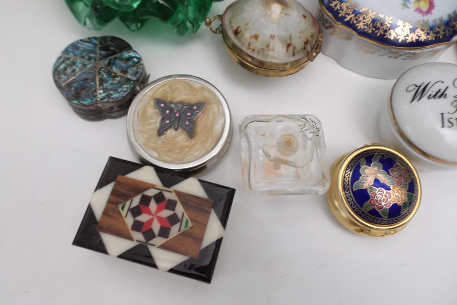 Assortment of Decorative Items and Trinket Boxes  