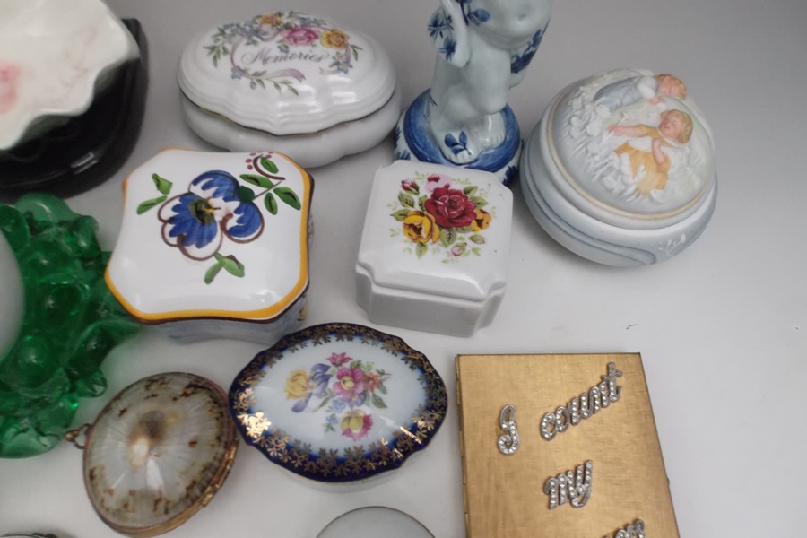 Assortment of Decorative Items and Trinket Boxes  