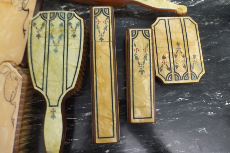 Assortment of Vintage Celluloid Vanity items 