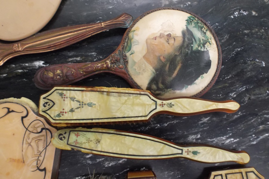 Assortment of Vintage Celluloid Vanity items 