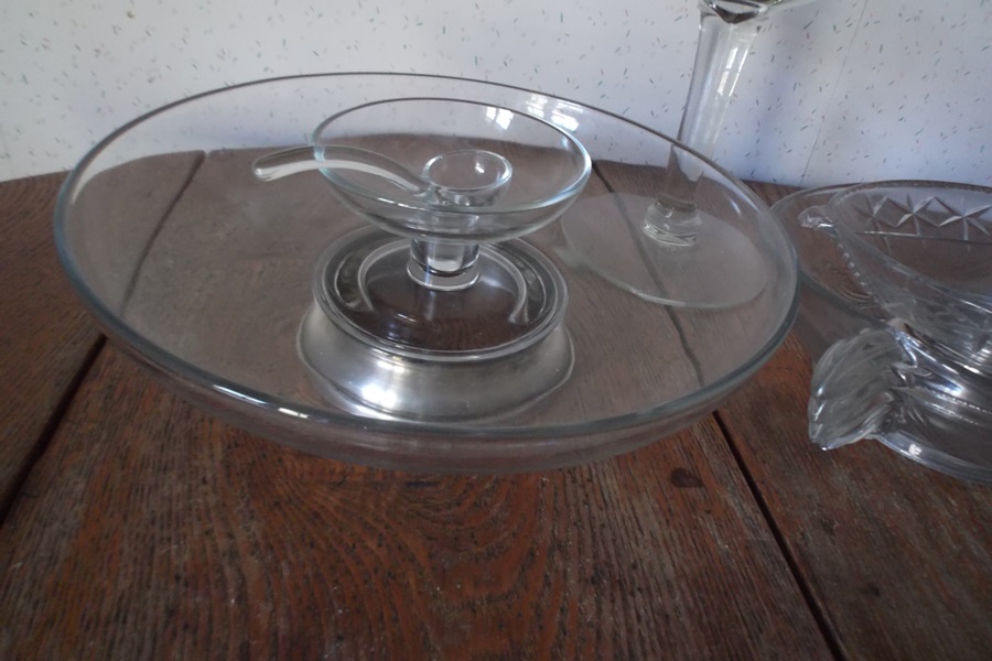Assortment of Vintage Glass Serving Items