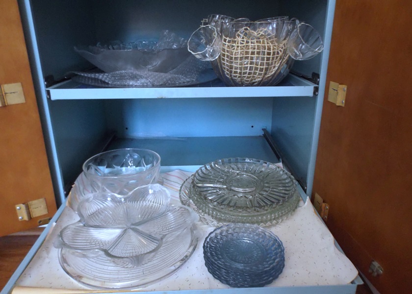 Assortment of Vintage Glass Serving Items