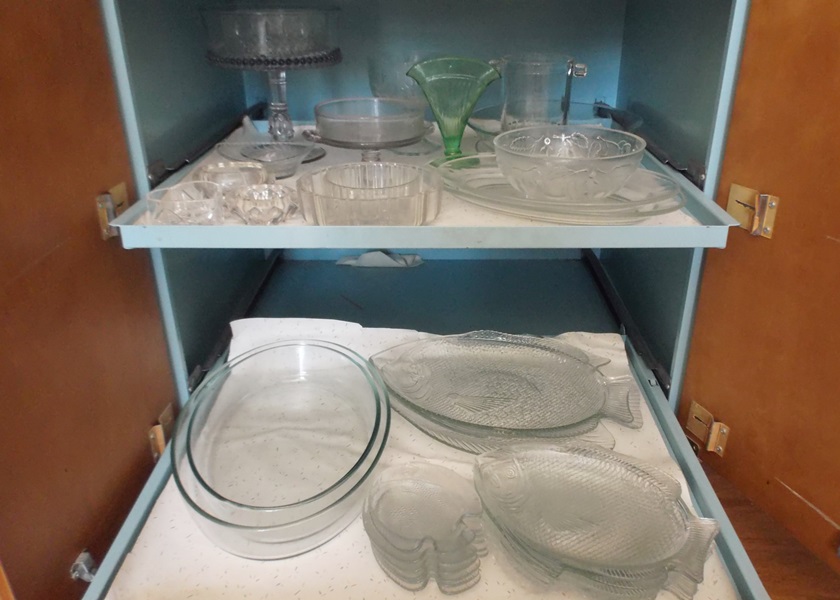 Assortment of Vintage Glass Serving Items