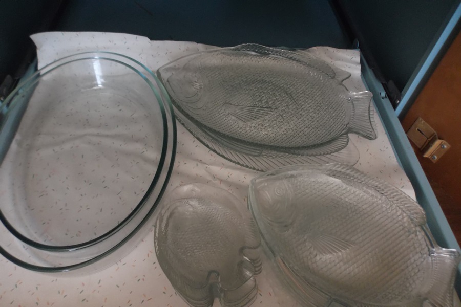 Assortment of Vintage Glass Serving Items