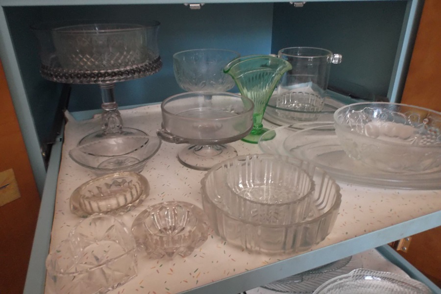 Assortment of Vintage Glass Serving Items