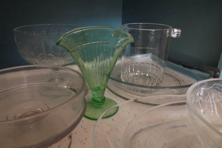 Assortment of Vintage Glass Serving Items