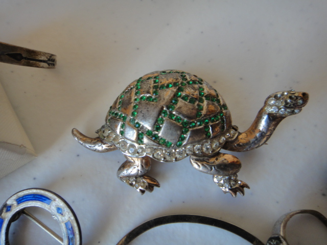 Vintage Sterling Jewelry Turtle, Childs Turquoise Bracelet & More