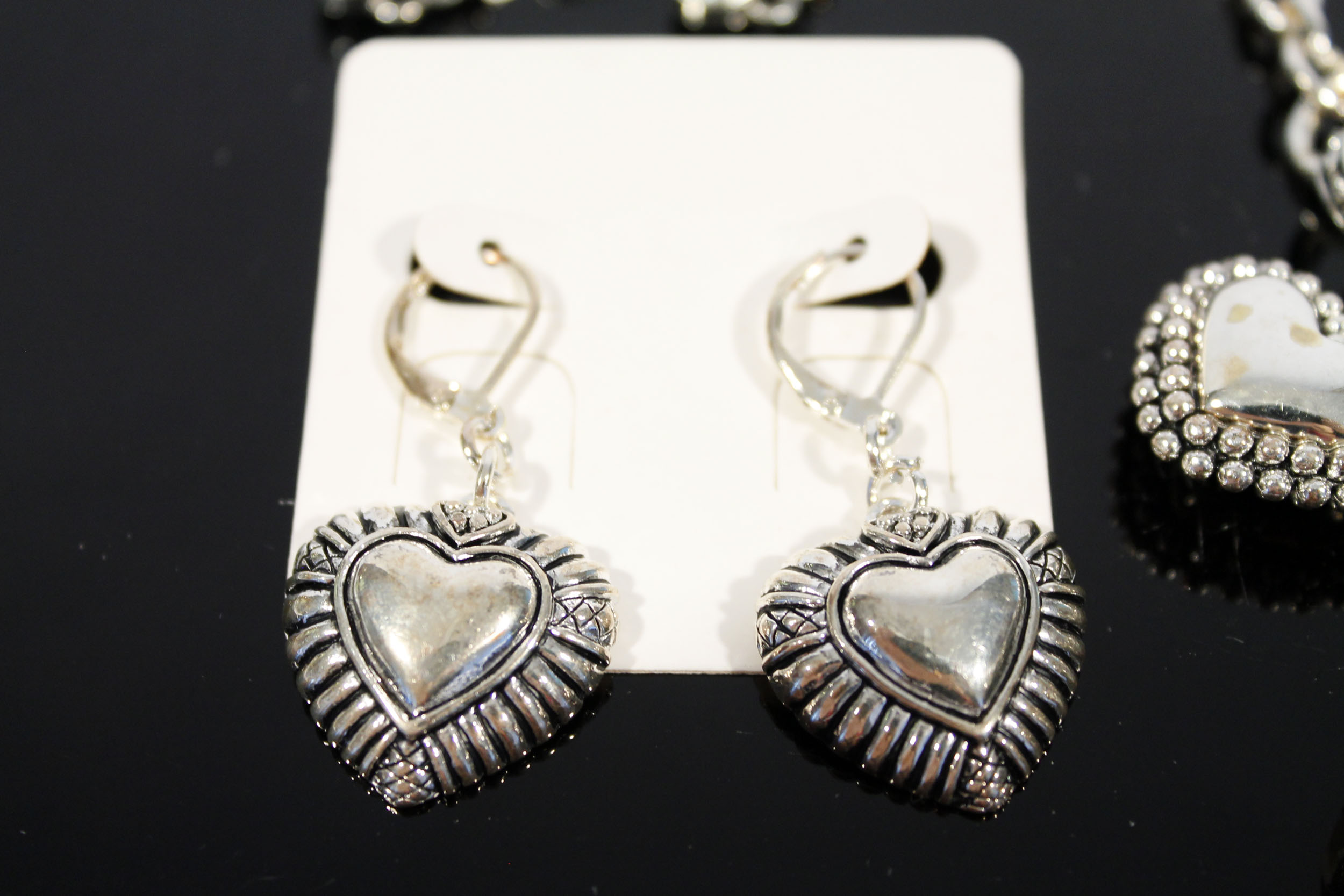 Heart Themed Silver Tone Jewelry