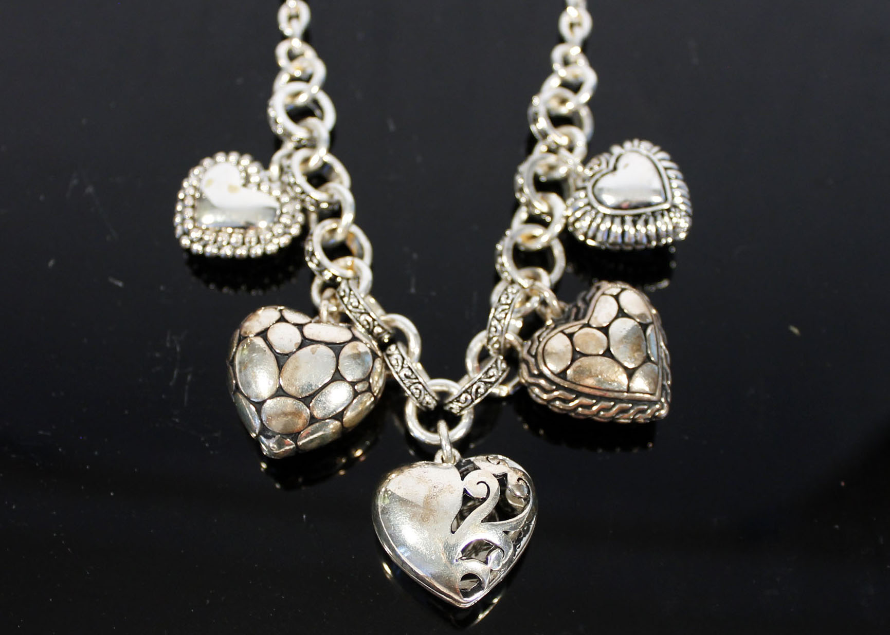 Heart Themed Silver Tone Jewelry