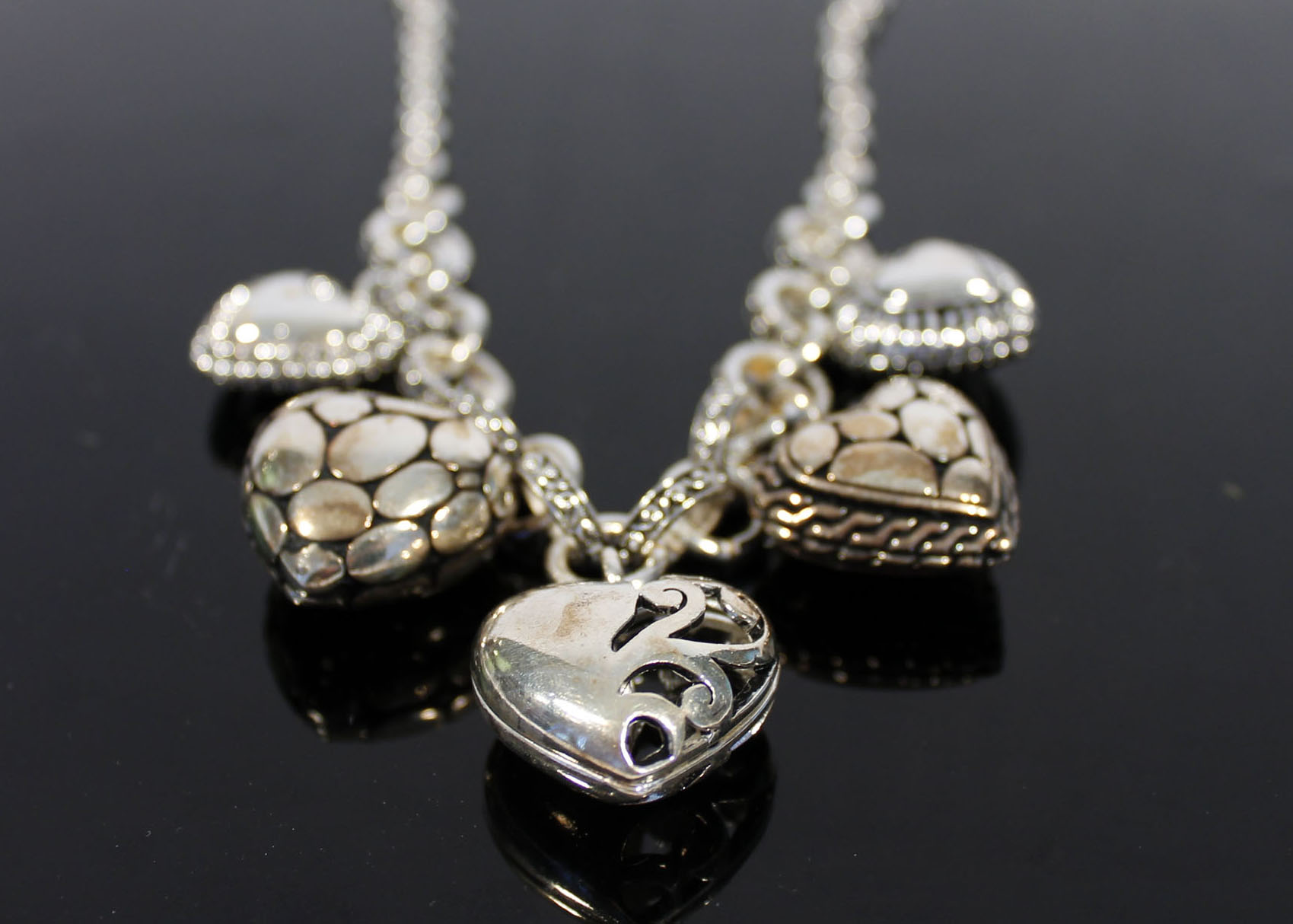 Heart Themed Silver Tone Jewelry