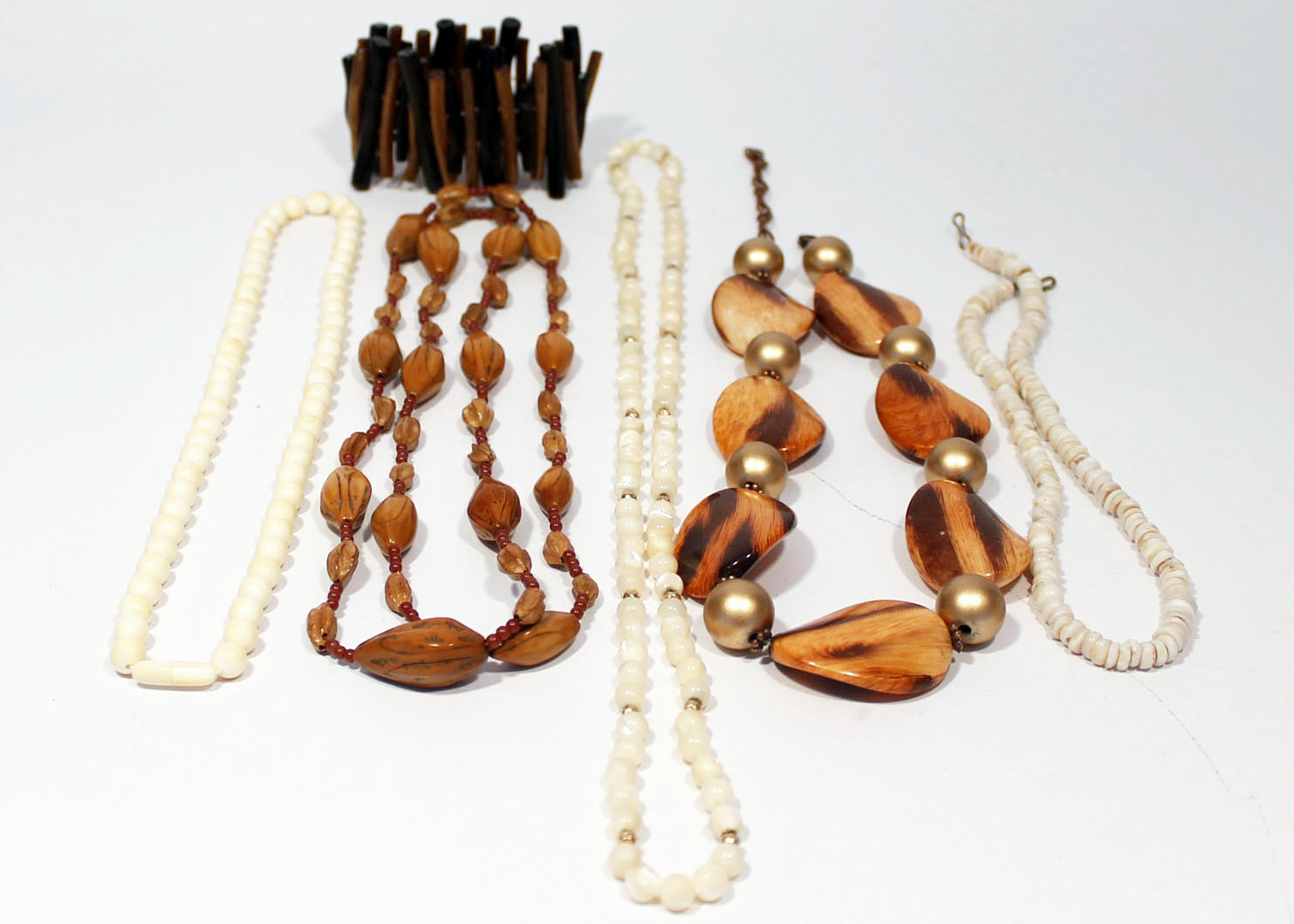 Brown and White Tone Jewelry