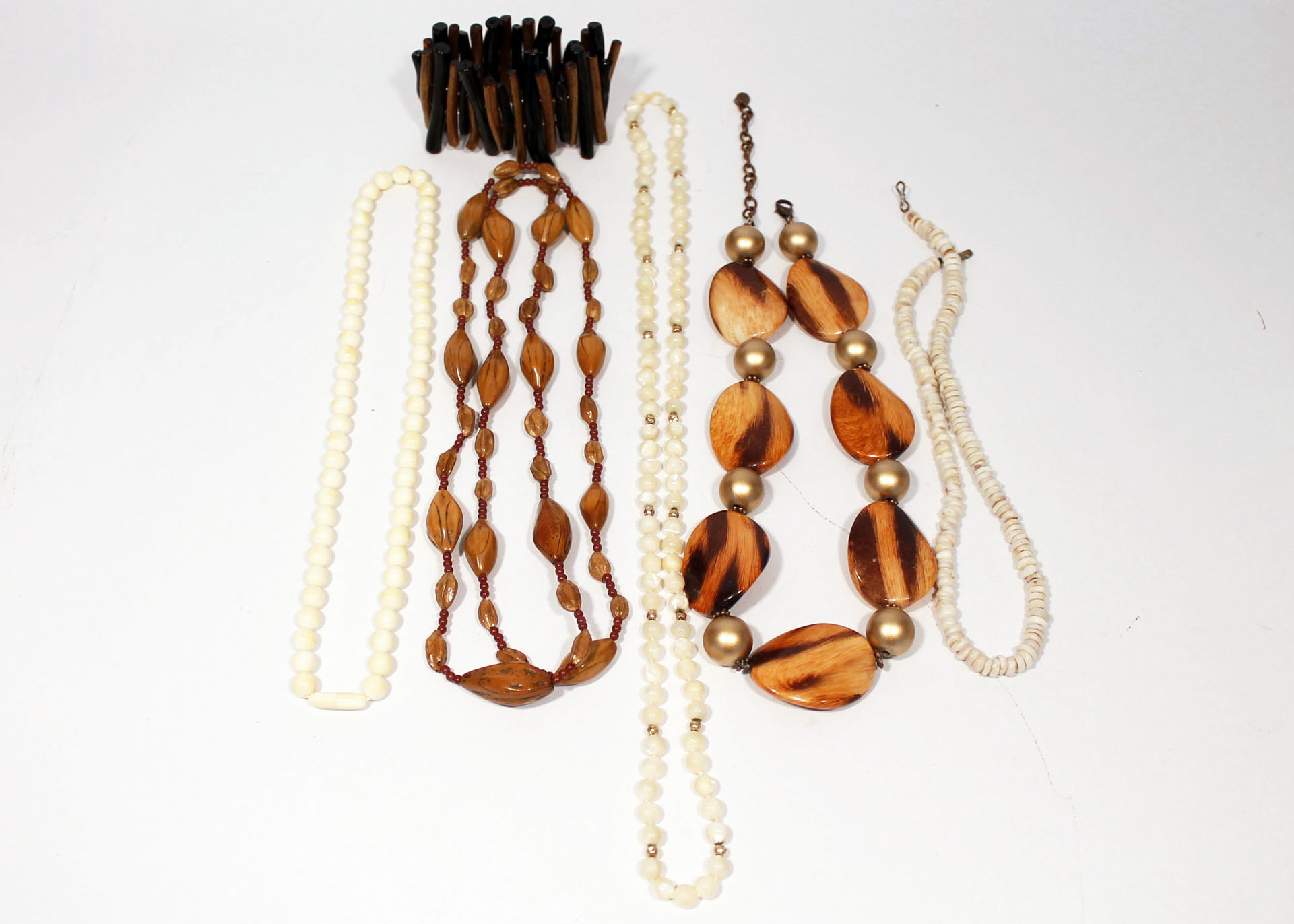 Brown and White Tone Jewelry