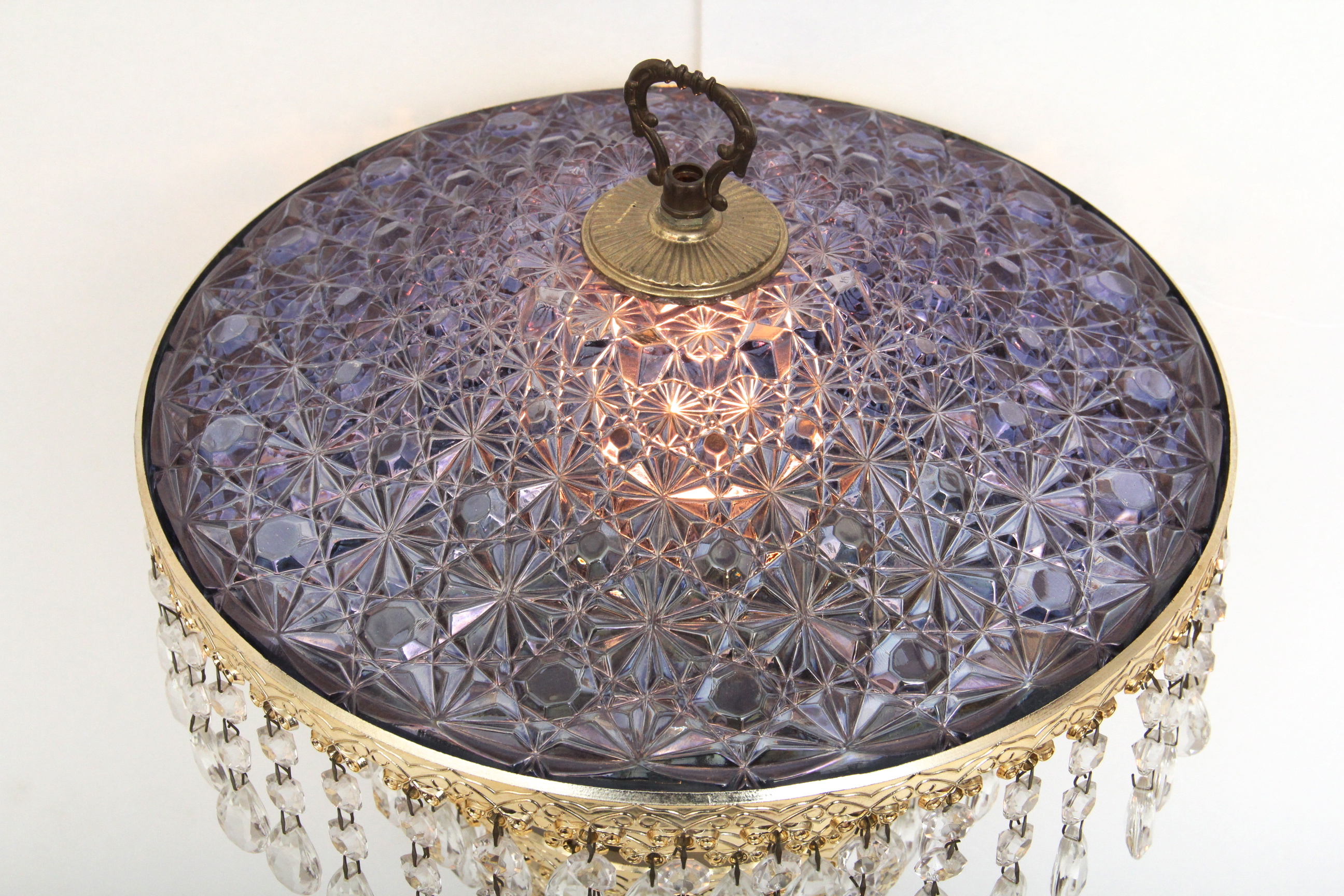 Vintage Wedding Cake Crystal Chandelier Lamp with Crystal Dome