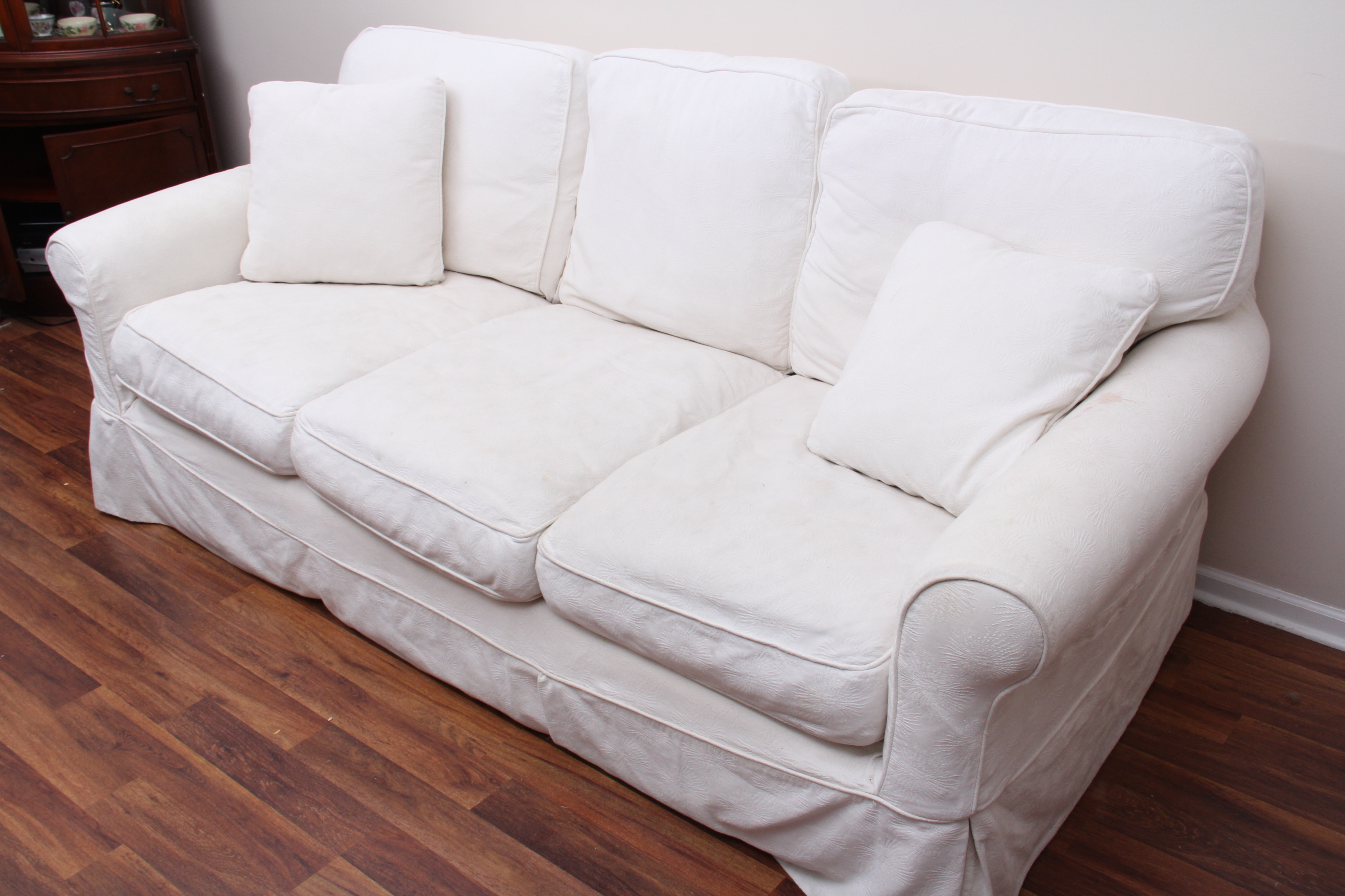 Arhaus Couch with Camden Collection Slipcovers