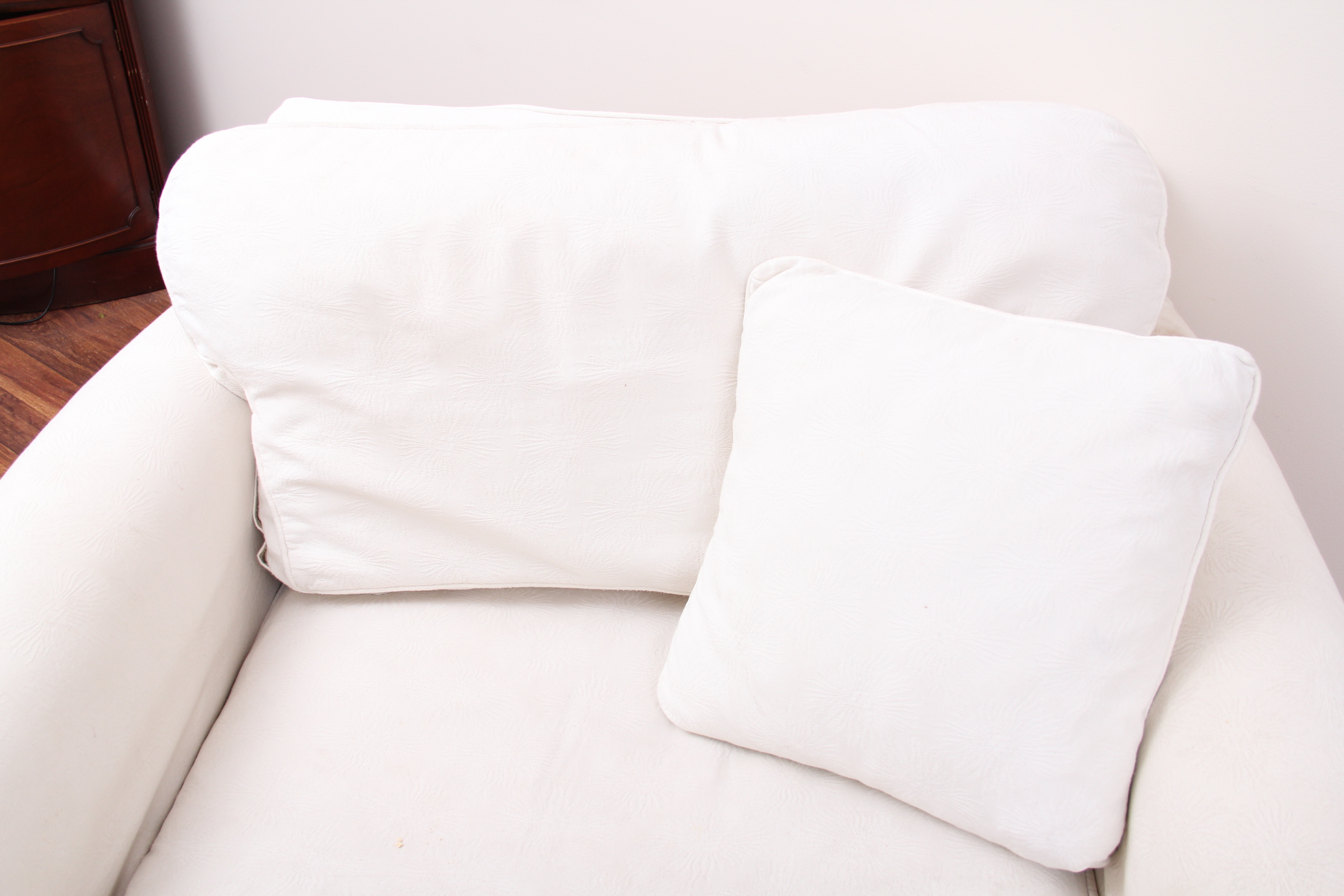 Arhaus Chair and Ottoman with Camden Collection Slipcovers