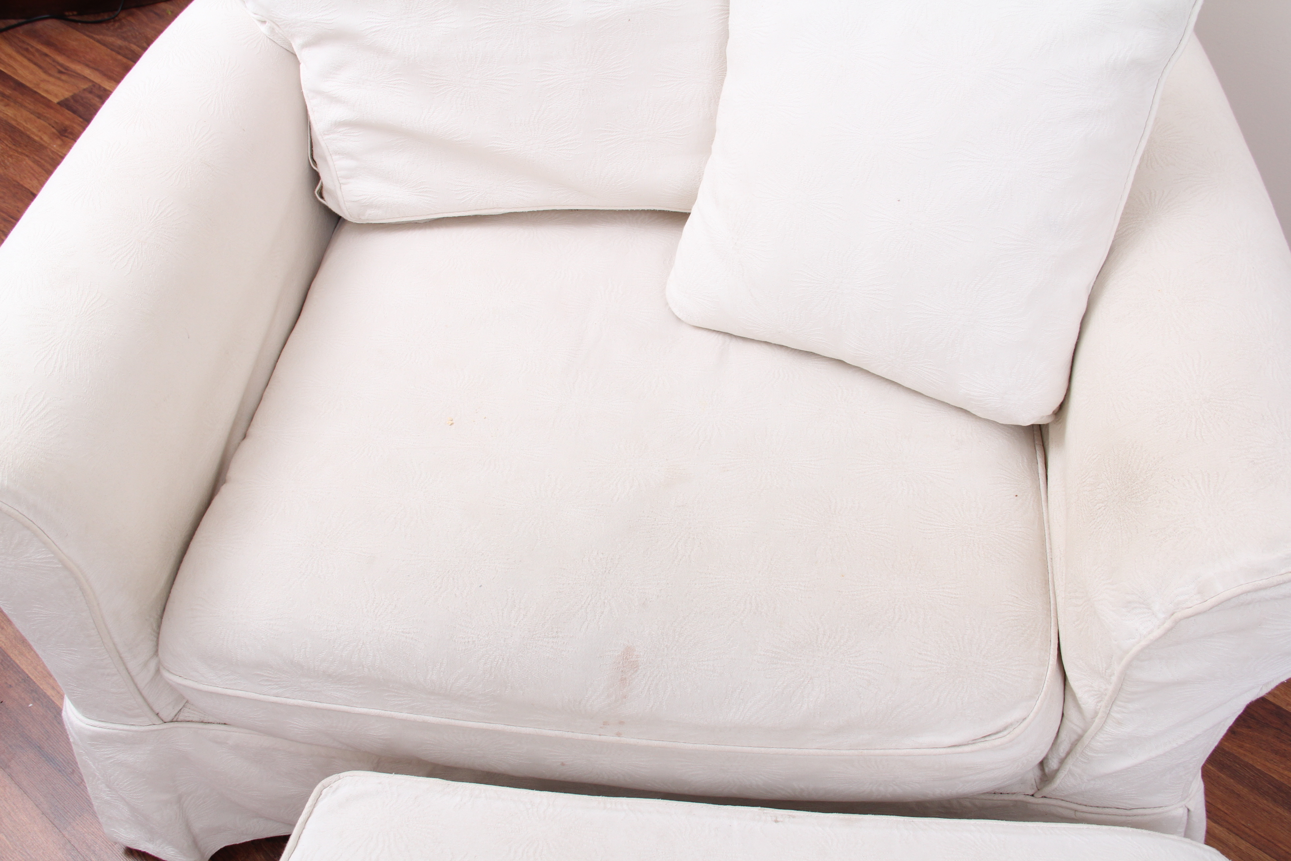 Arhaus Chair and Ottoman with Camden Collection Slipcovers