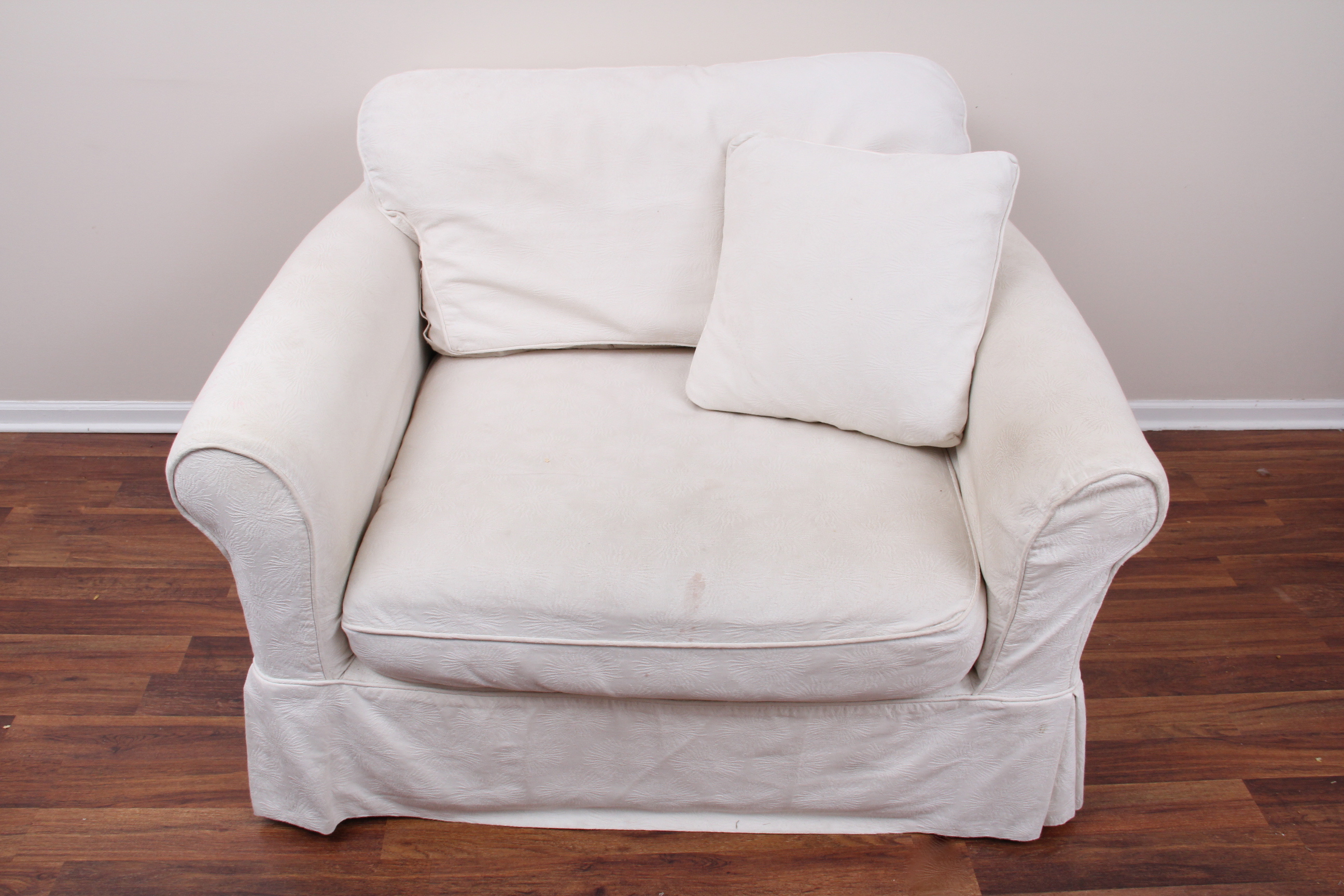 Arhaus Chair and Ottoman with Camden Collection Slipcovers