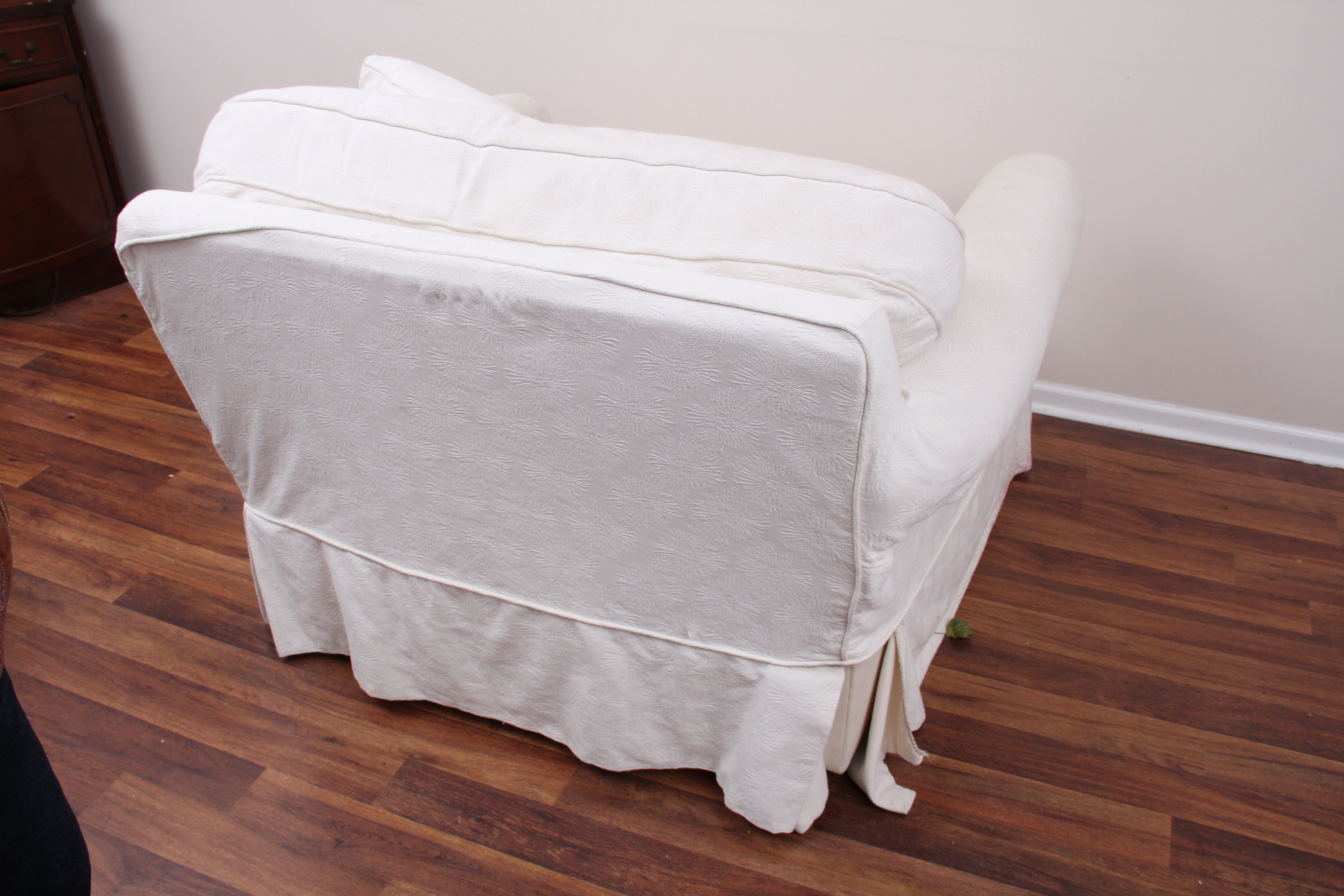 Arhaus Chair and Ottoman with Camden Collection Slipcovers