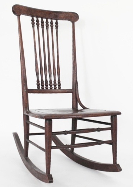 Primitive J. S. Ford Johnson Co. Cherry Grandmother's Rocker