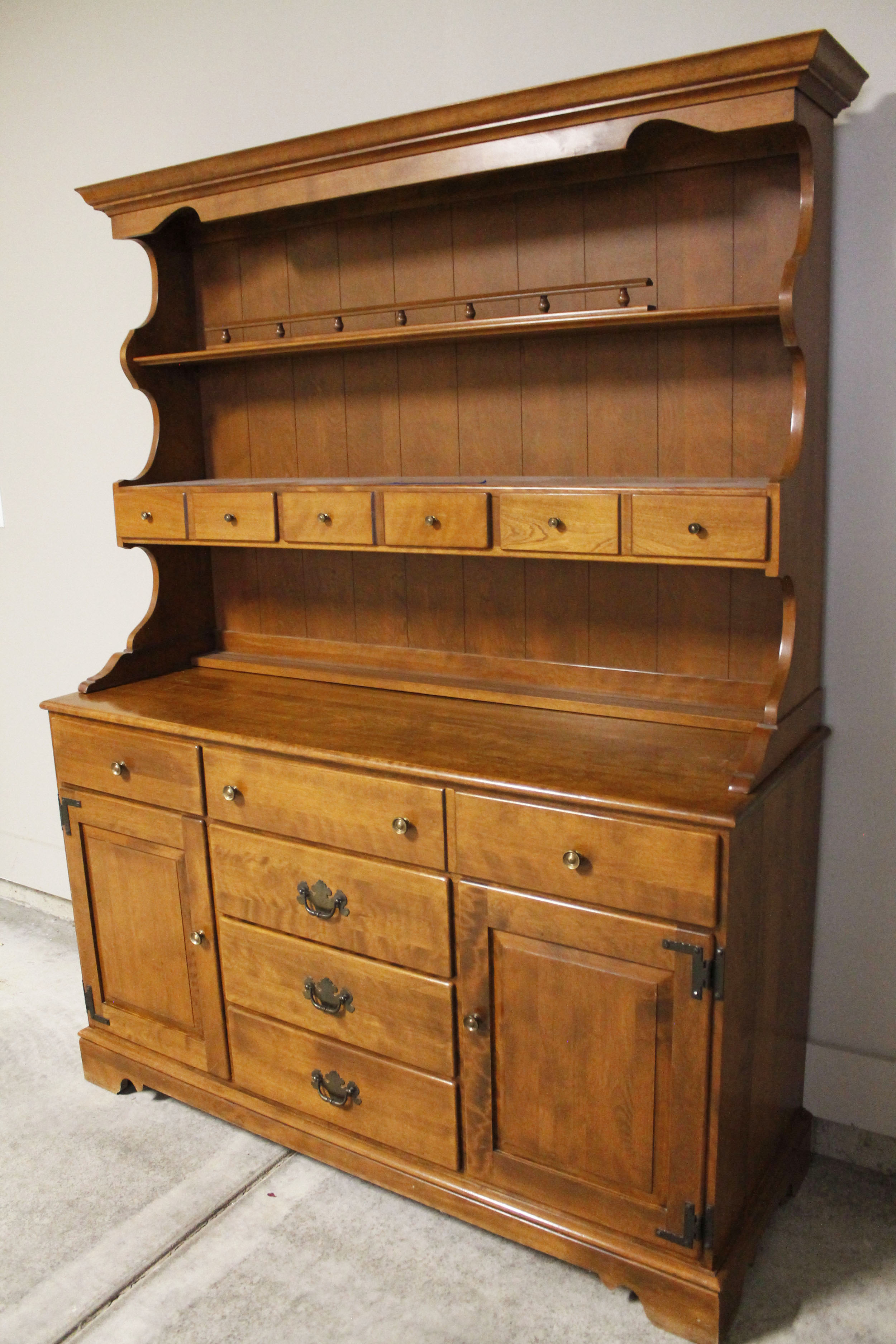 Ethan Allen Maple Hutch China Cabinet