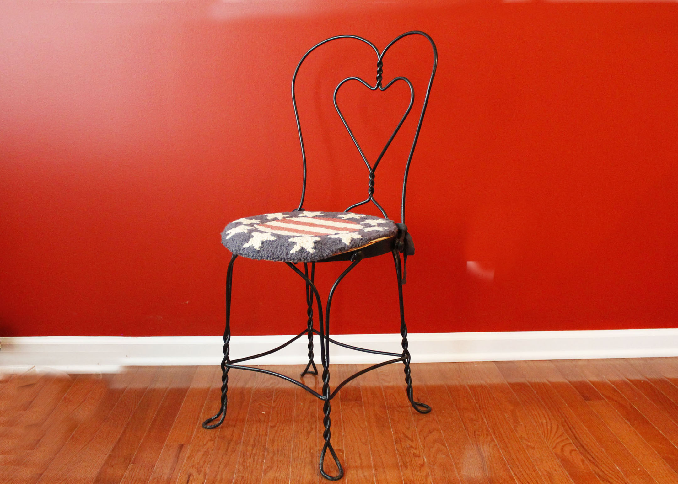 Vintage Twisted Metal Heart Chair