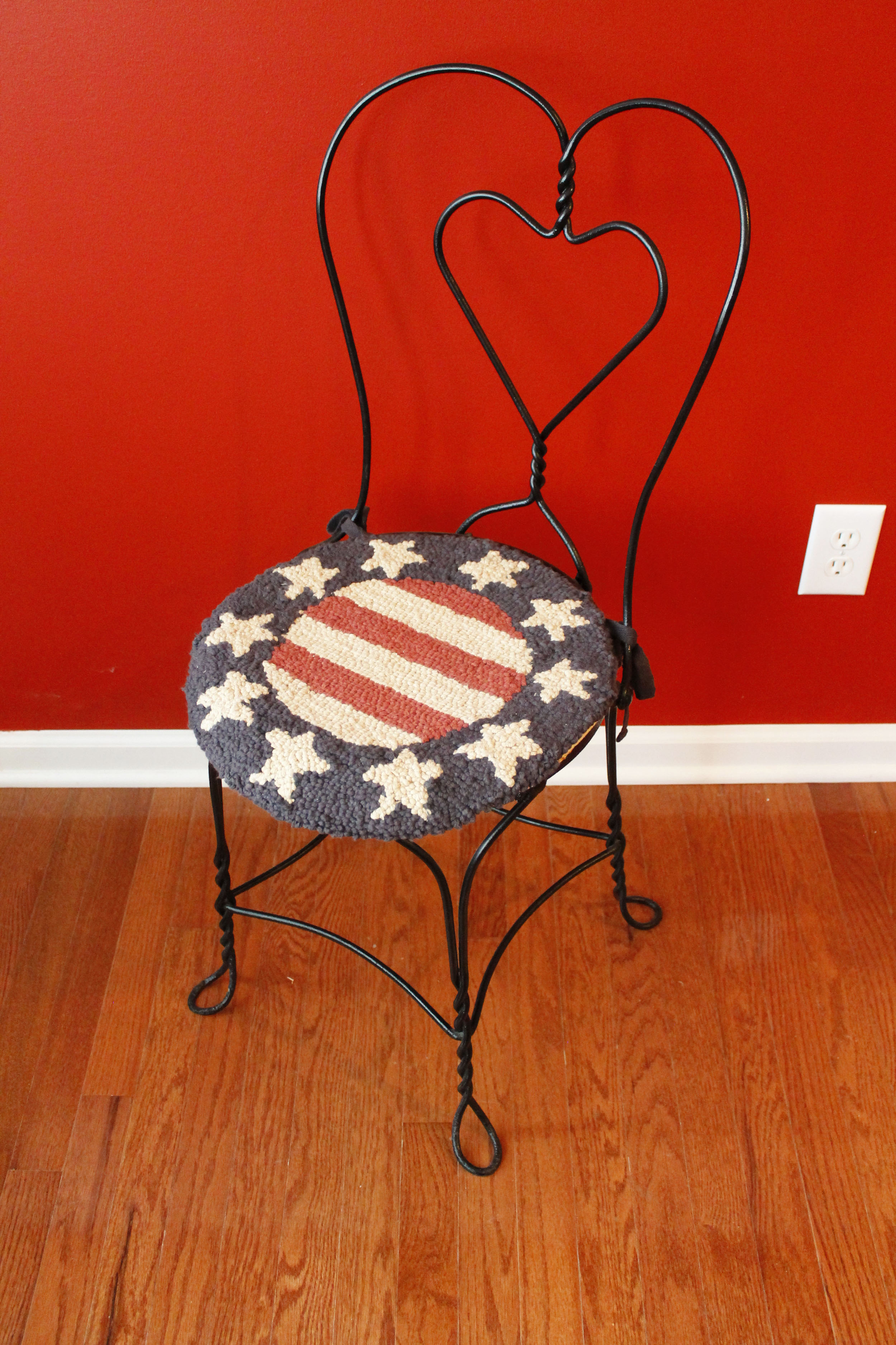 Vintage Twisted Metal Heart Chair
