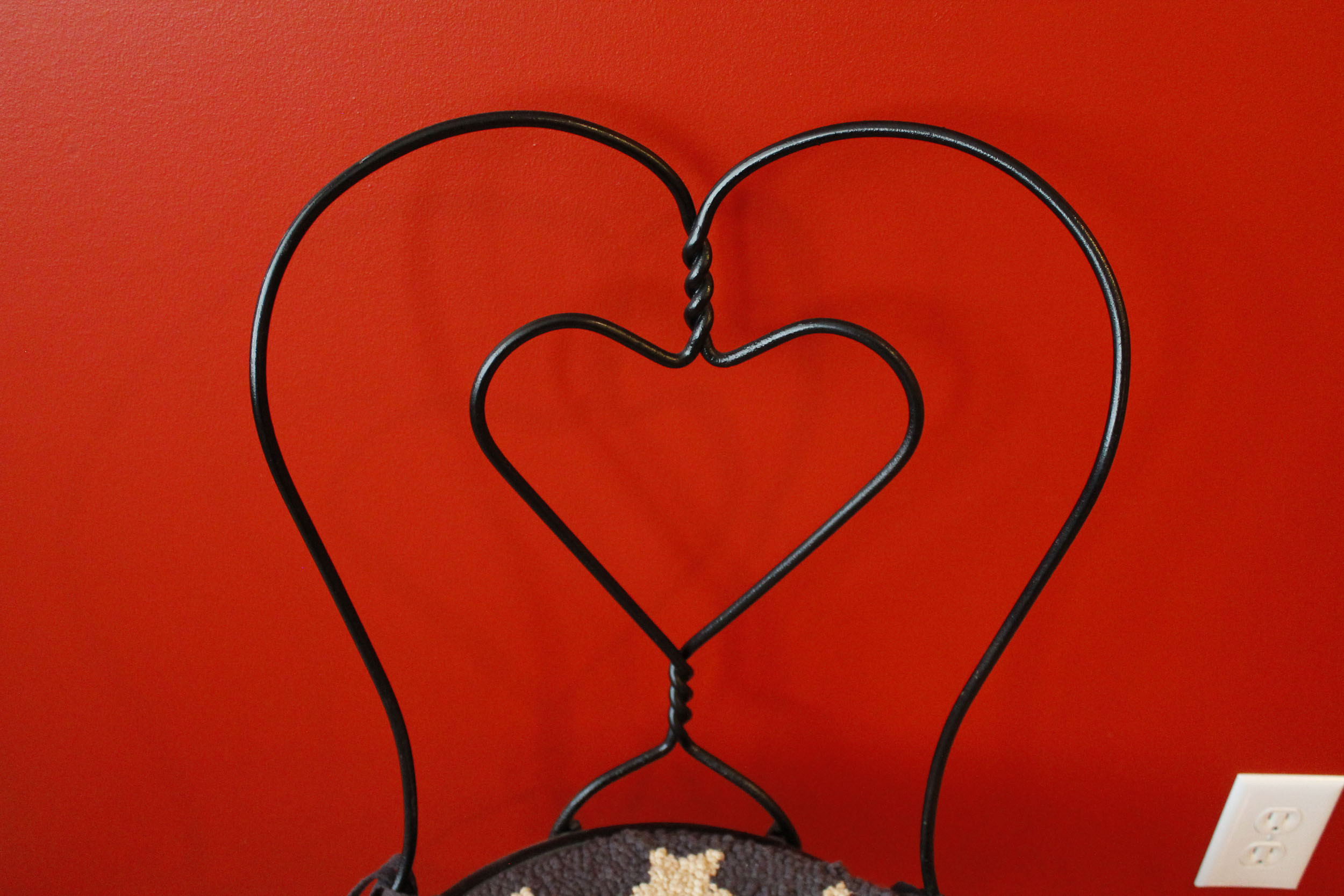 Vintage Twisted Metal Heart Chair