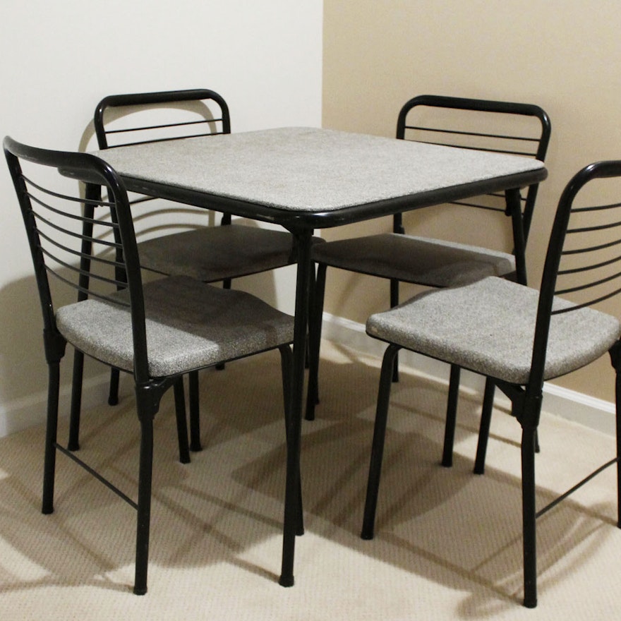 Vintage Cosco Fashion Fold Mid-Century Card Table and Chairs