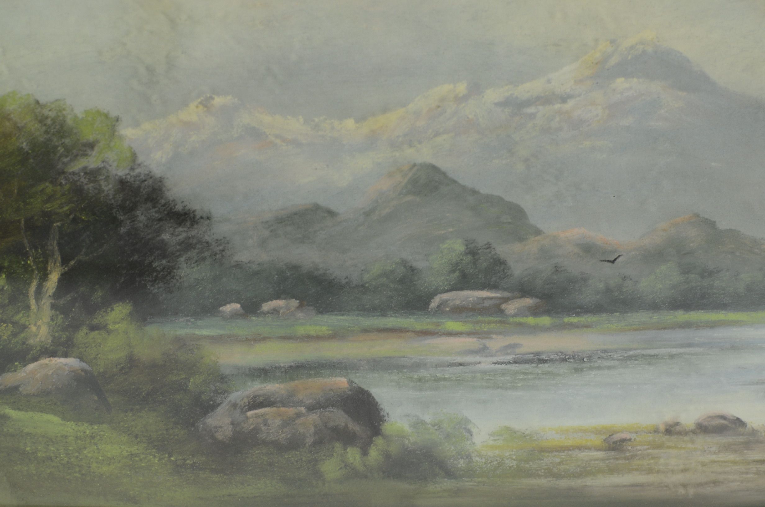 Vintage Original Pastel Chalk Landscape Signed 'Frisch'