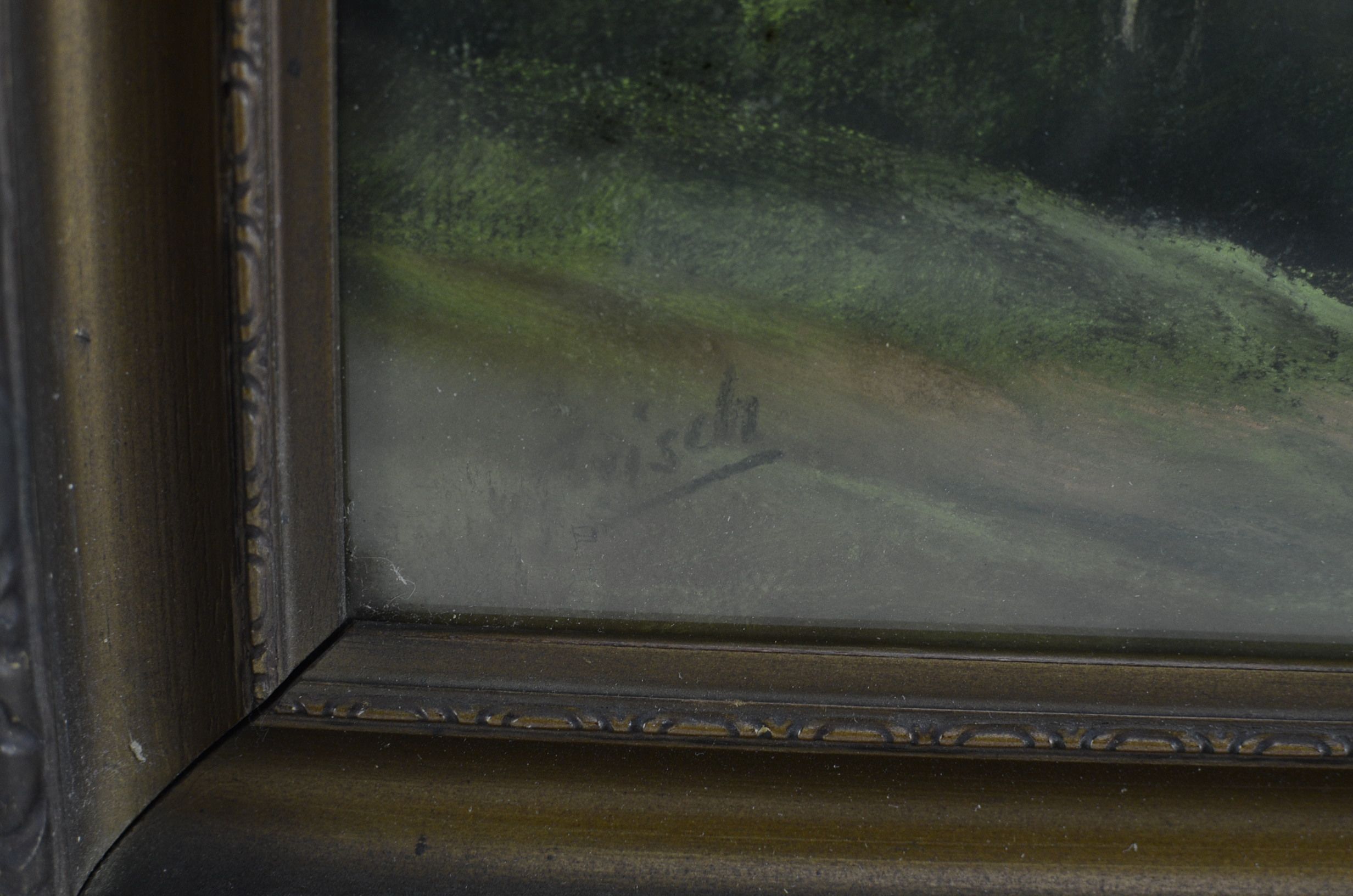 Vintage Original Pastel Chalk Landscape Signed 'Frisch'