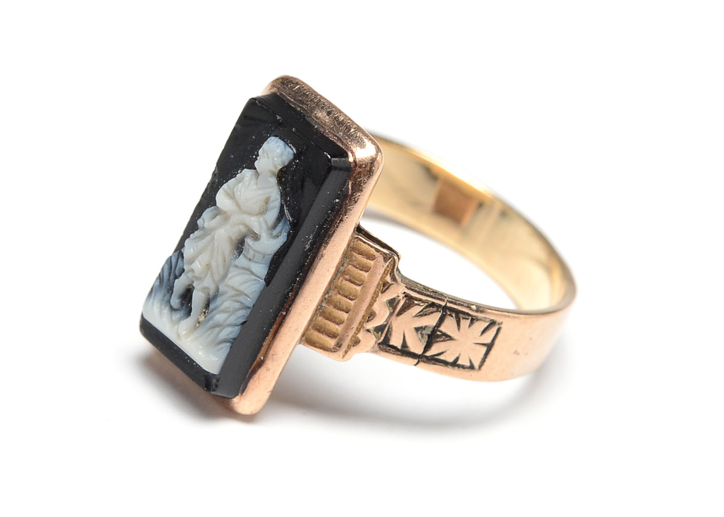 Early 20th Century Sardonyx Cameo Style Ring