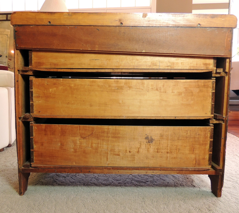 Antique Chest of Drawers with Carved Wood Handles