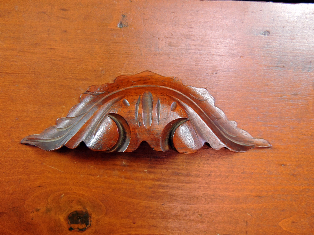 Antique Chest of Drawers with Carved Wood Handles