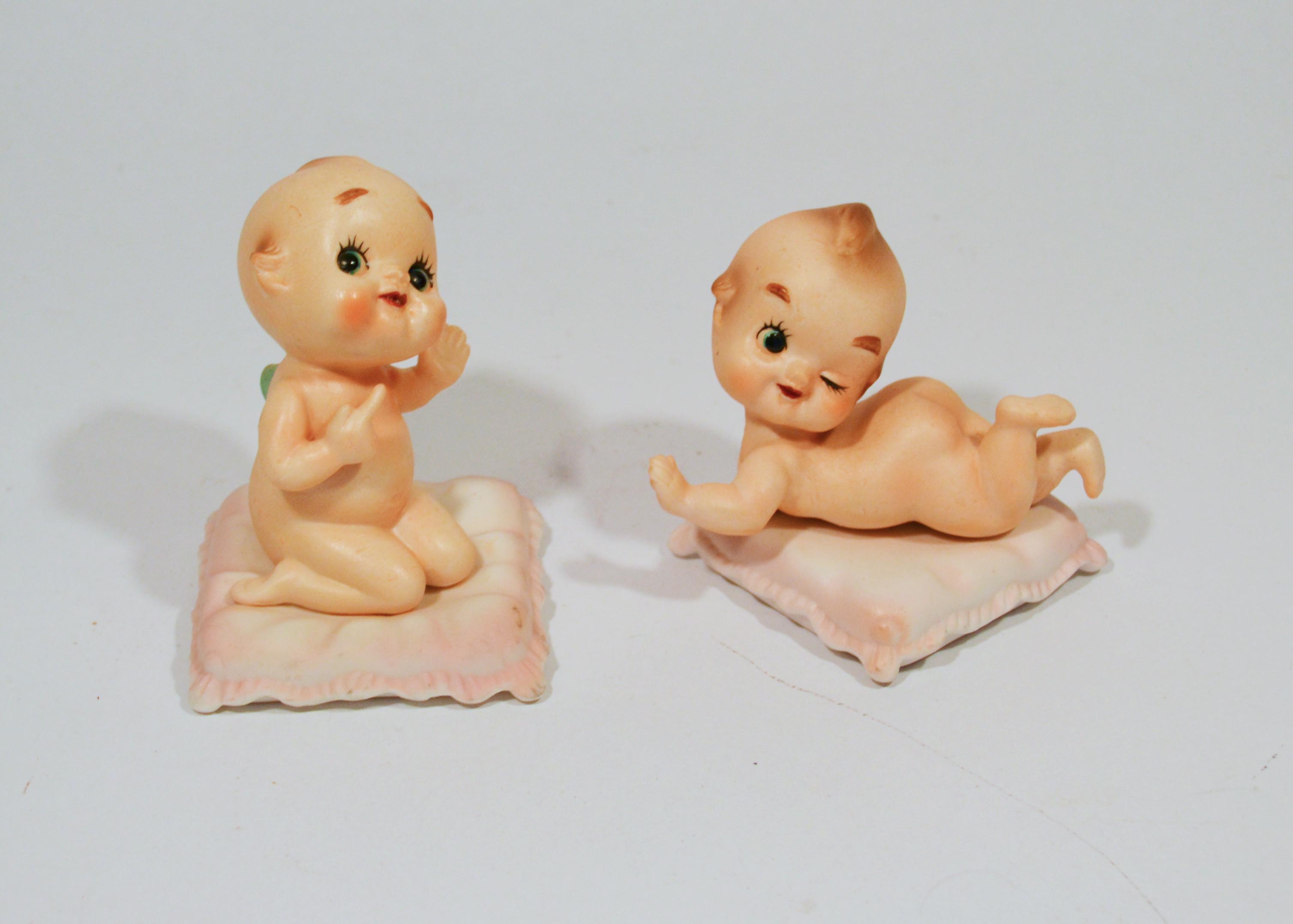 Porcelain Napco Ware Kewpie Dolls on Pillows