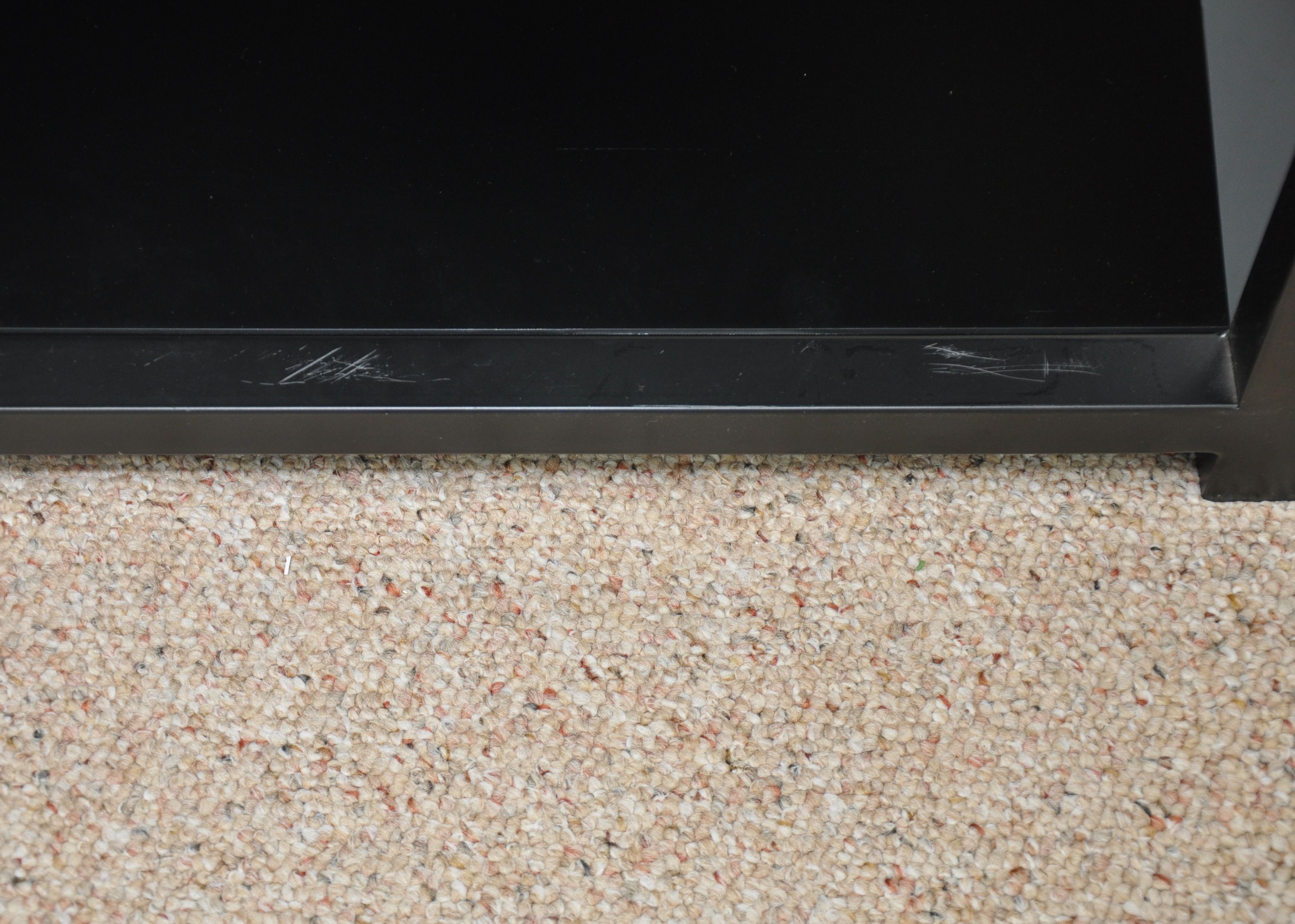 Metal and Black Glass Television Stand