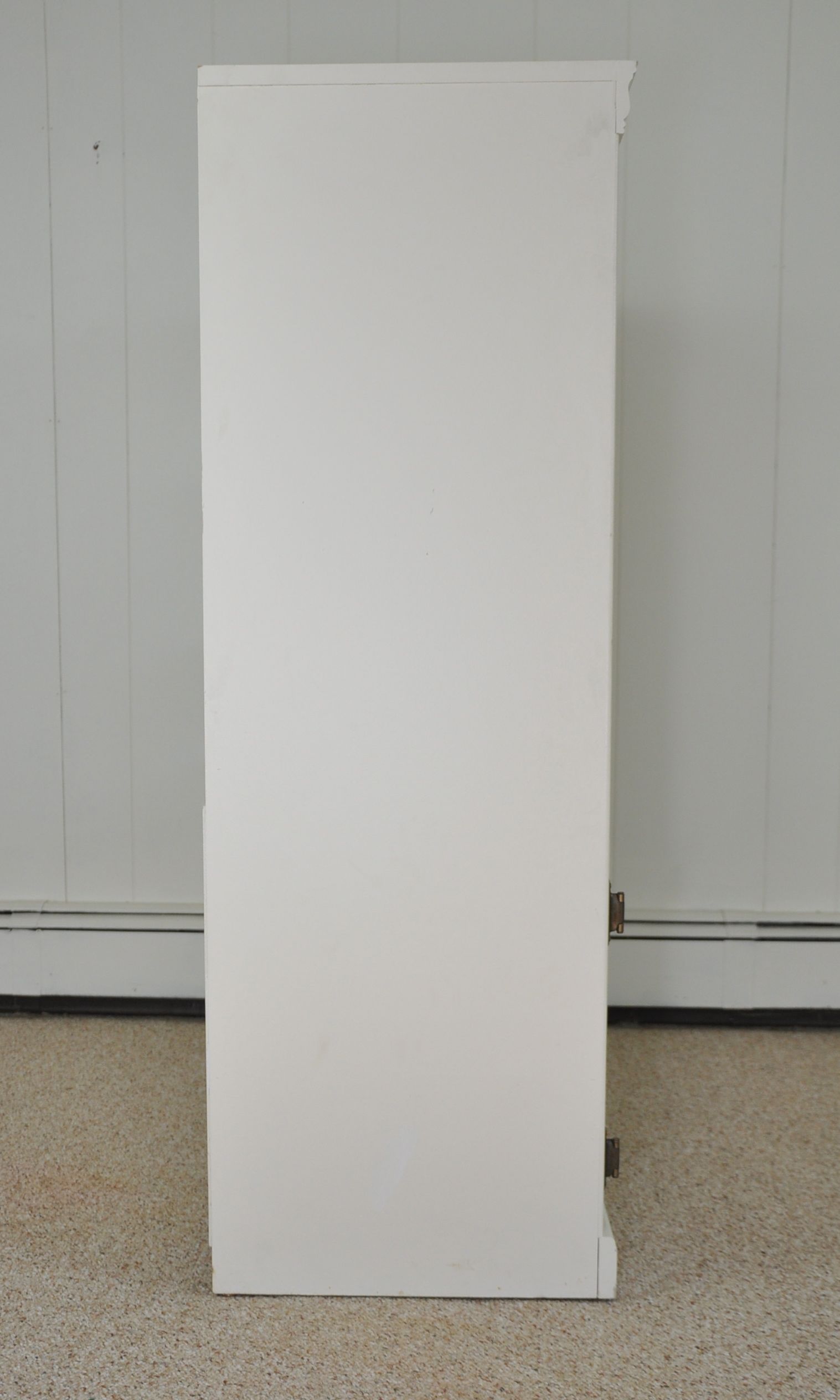 Vintage White Painted Wood Entertainment Center