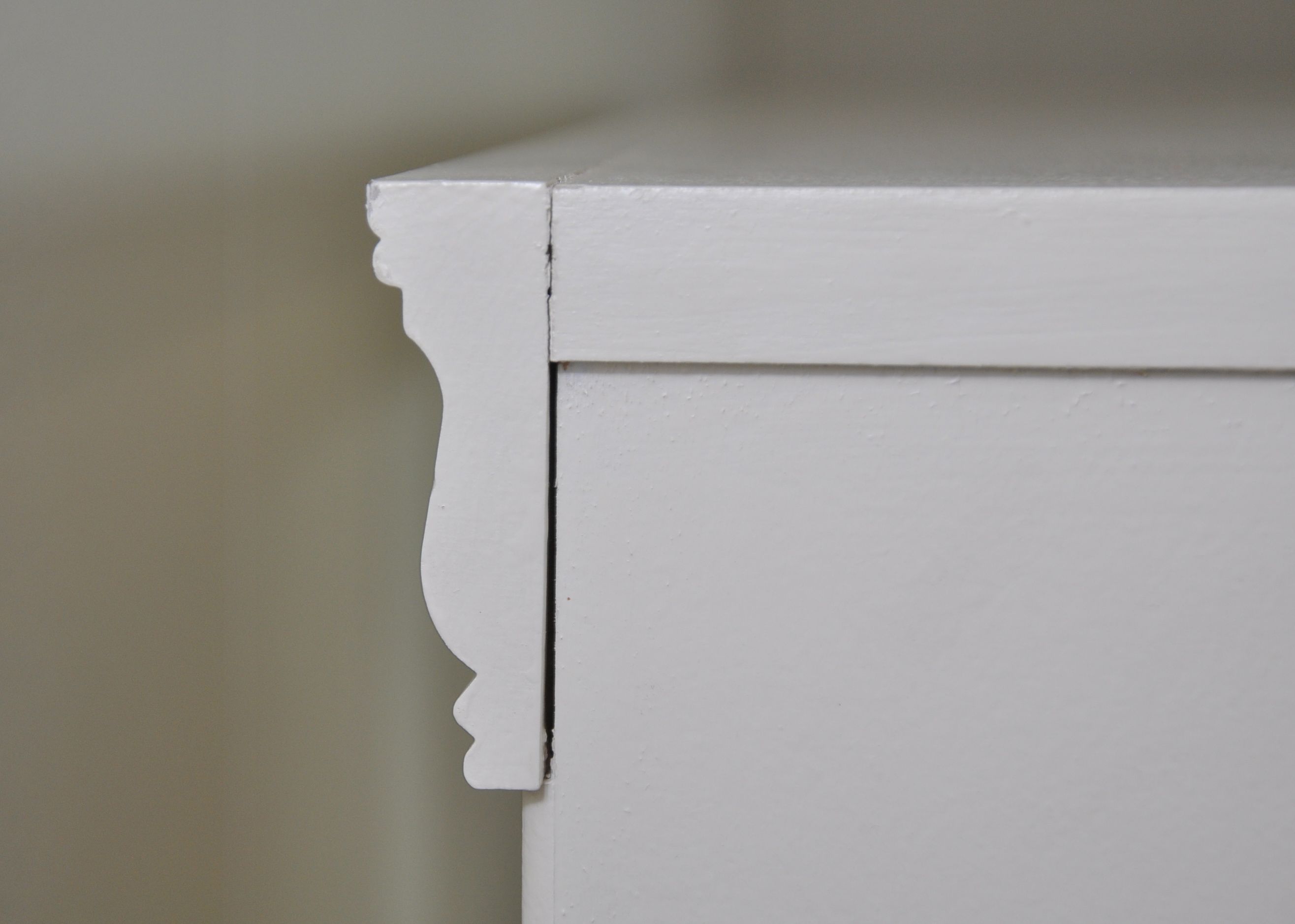 Vintage White Painted Wood Entertainment Center