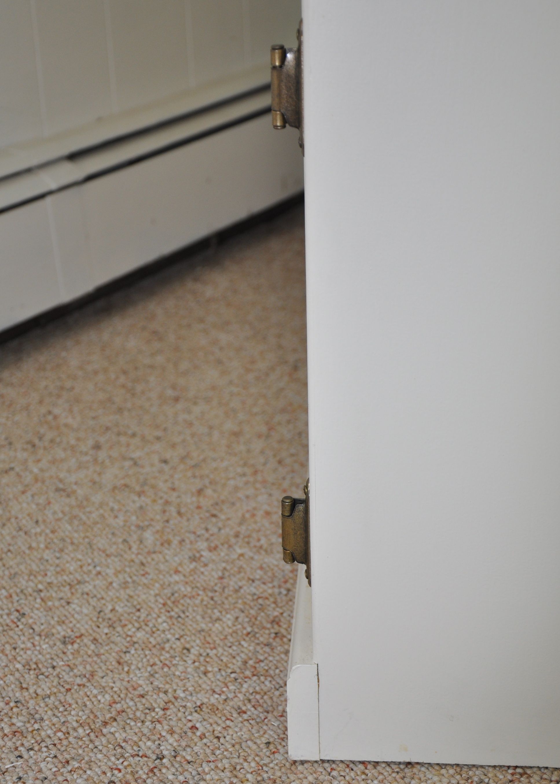 Vintage White Painted Wood Entertainment Center