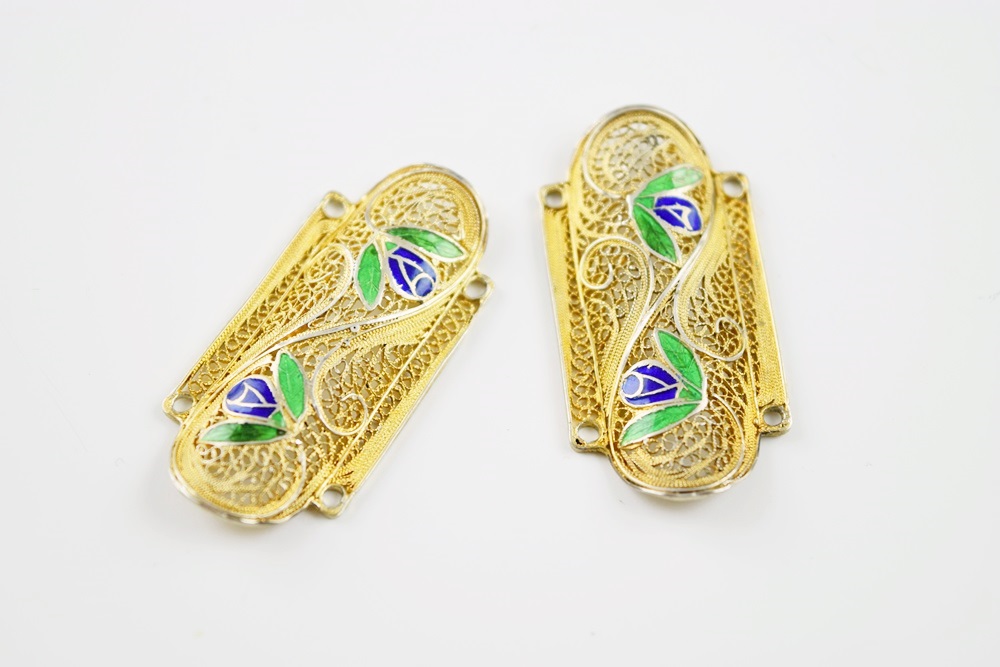 A Vintage Gold Vermeil Filigree Bracelet Made in Portugal
