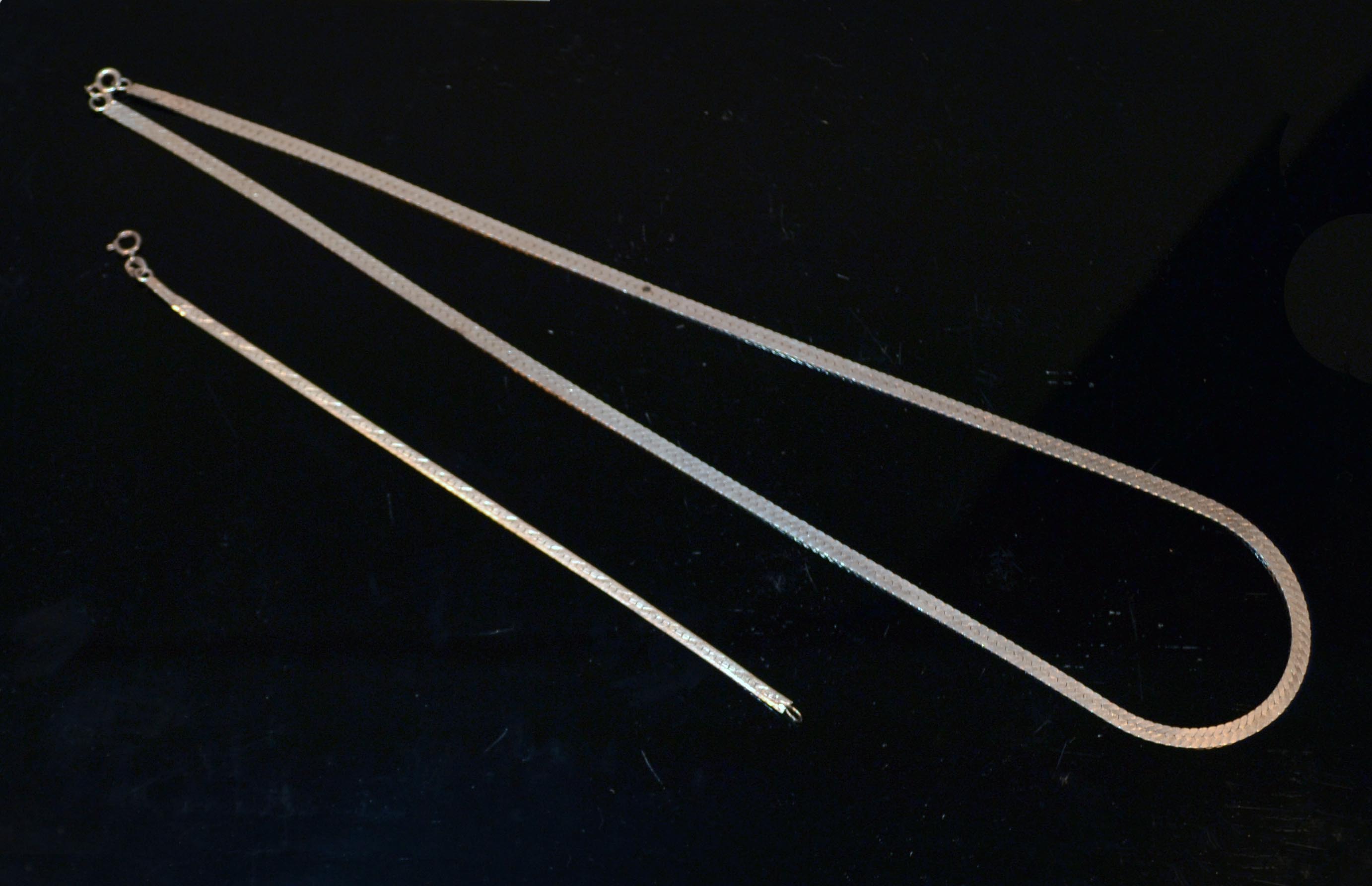 Sterling Silver Herringbone Necklace and Bracelet